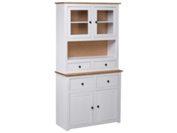 Vidaxl Armário Alto 93x40,5x180 Cm Pinho Maciço Panama Branco