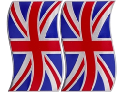 2 adesivos decorativos de alumínio com a bandeira britânica para carros.