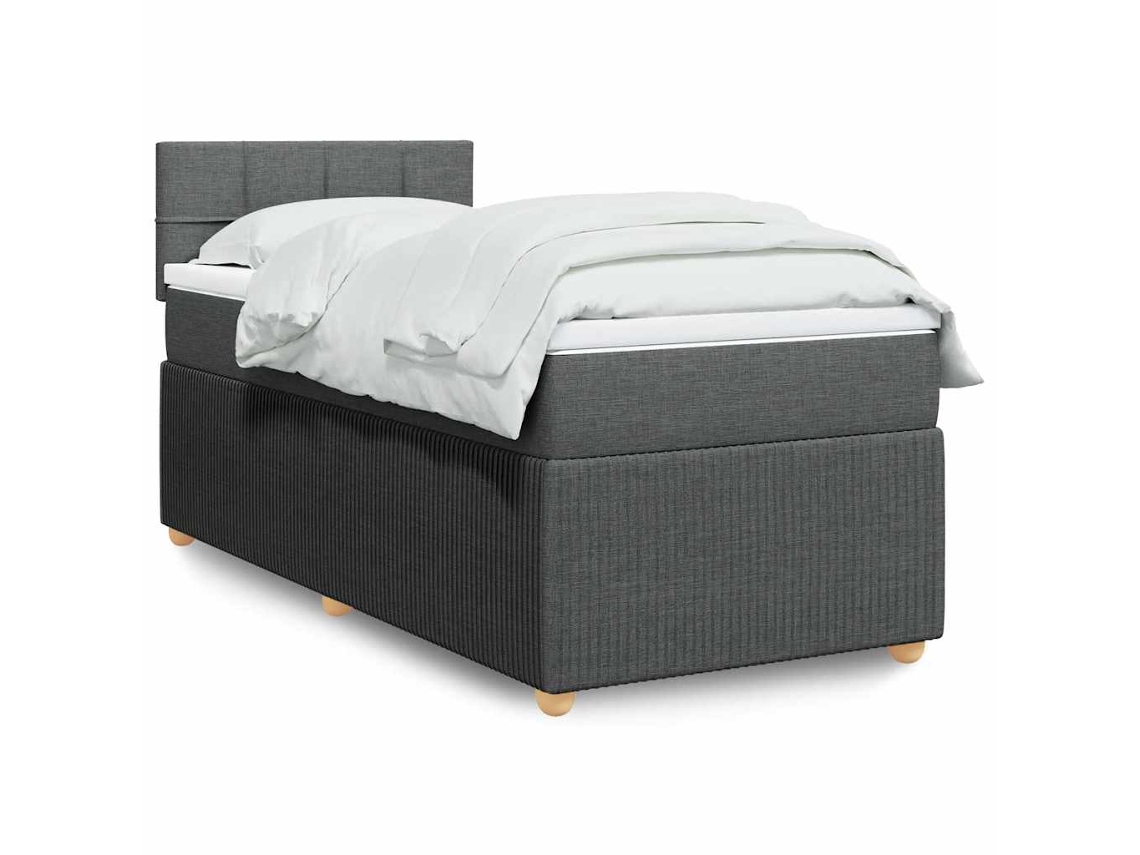 Vidaxl Cama com Molas/colchão 90x200 Cm Tecido Cinzento escuro