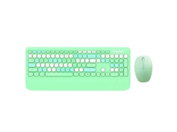 Combinação De Teclado E Mouse Sem Fio De 2,4 Ghz Com Teclas Redondas Para Laptop Ly Ebike