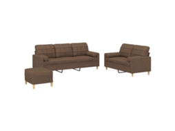 Sofa Set, Sofa Sets Vidaxl Marrom Tecido (n/a)