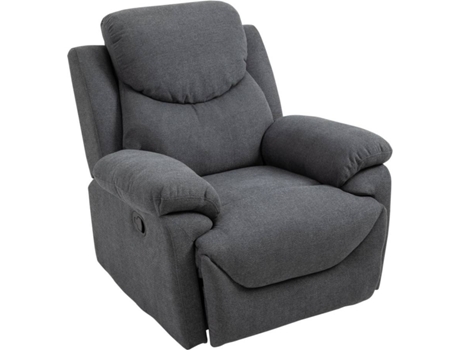 HOMCOM Cadeira Reclinável Ergonômica 150 ° Apoio para os pés Almofada Acolchoada 97x96x105,5 Cinza