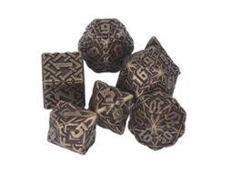 Bj-7 Peças De Dados Metálicos Poliédricos Gravados Com Padrão De Labirinto Equilibrados Para Jogos De Rpg Estilo 2
