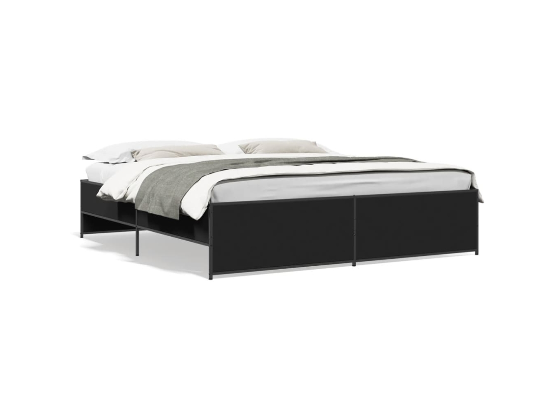 Estrutura de Cama Derivados de Madeira/metal Preto 180x200 cm MAISON EXCLUSIVE