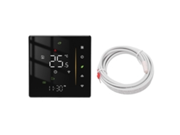 Termostato Inteligente Programável Com Controle App Wifi Para Aquecimento De Piso Elétrico 95‑240vac Preto