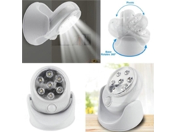 Lâmpada Led, Rotação de 360°, Sensor de Movimento, Sem Fio, Exterior, Jardim, Corredor, Branca, Unidade Única BRILVIBERA