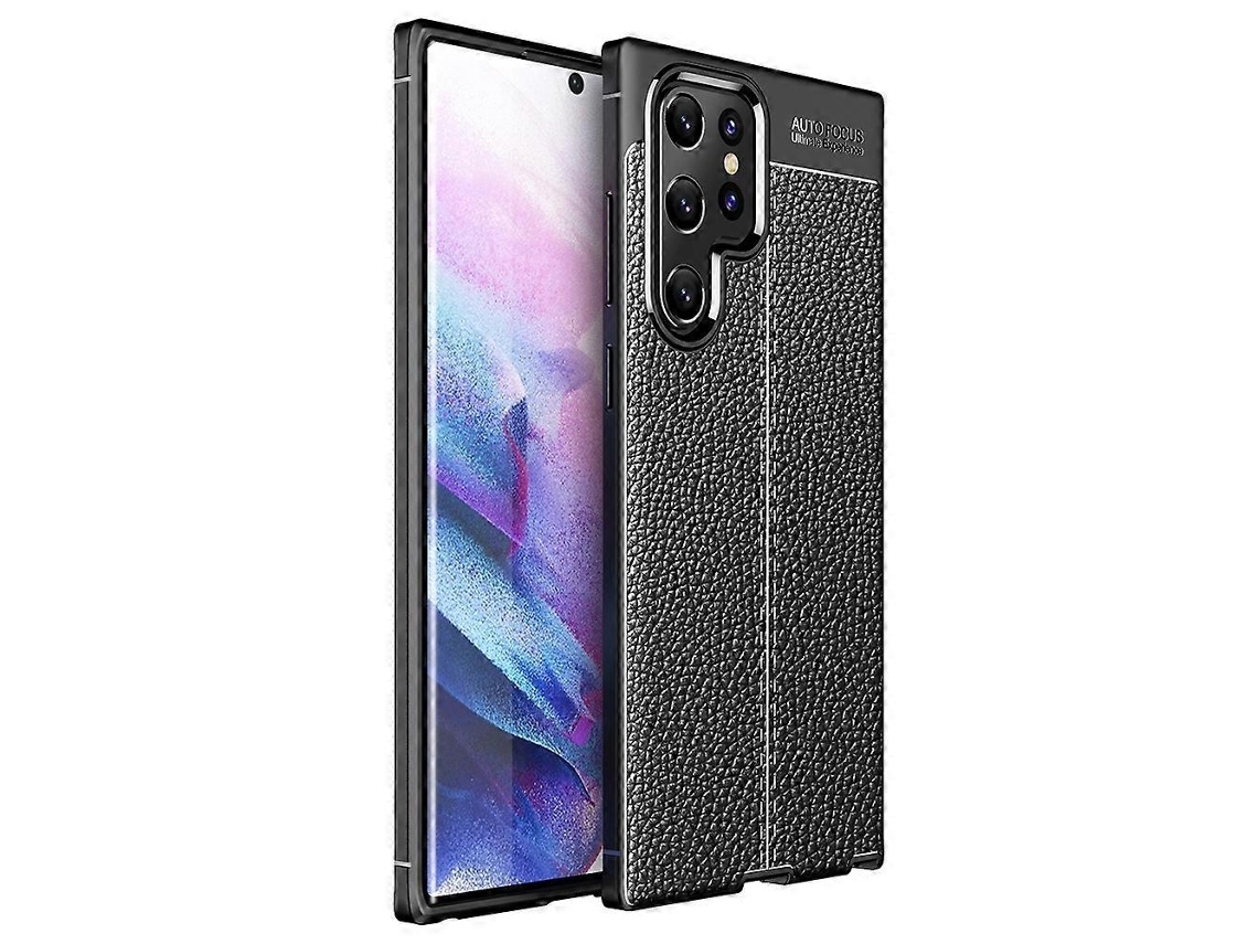 Capa De Tpu Com Textura De Lichia À Prova De Choque Para Samsung Galaxy S22 Ultra