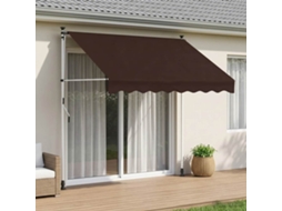 Vidaxl Toldo Retrátil Manual Castanho 100 Cm