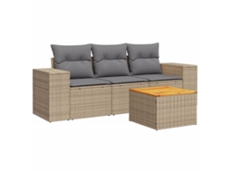Garden Sofa Set, Garden Sofa Sets Vidaxl Bege Rattan / Vime (n/a)
