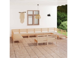 Vidaxl 12 Pcs Conjunto Lounge De Jardim Pinho Maciço