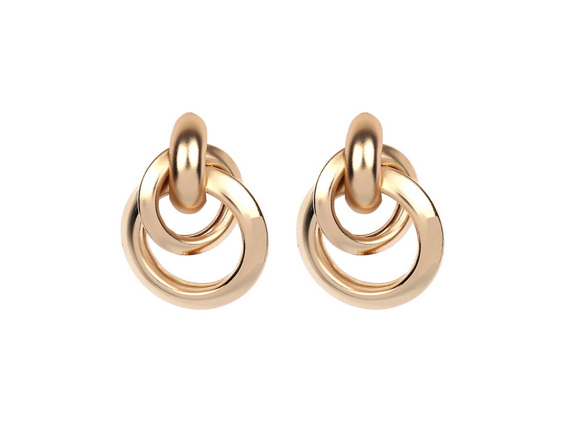 Moda Feminina Jóias Anéis De Metal Brincos Com Grampos
