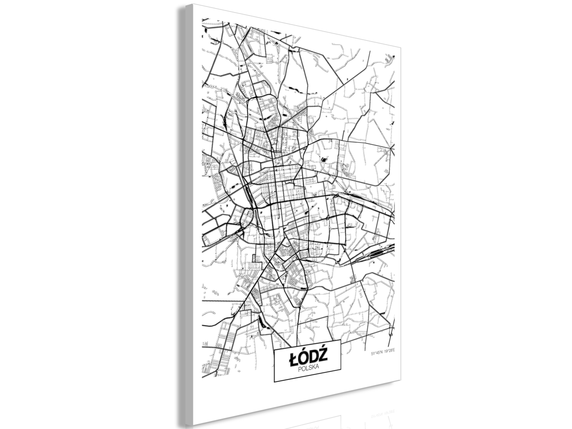 Quadro ARTGEIST City Plan: Lodz (1 Part) Vertical (60x90)