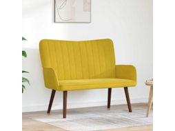 Vidaxl Sofá Para 2 Pessoas Amarelo 115 X 61 X 87 Cm Veludo