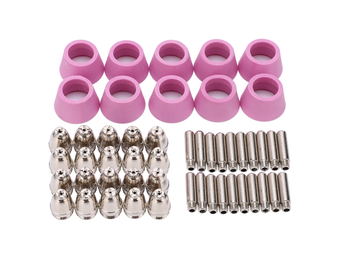 Kit De Consumibles Para Soplete De Corte Plasma: Electrodo, Punta De Contacto, Boquilla Cerámica Para Ag60/sg55 (50 Piezas)