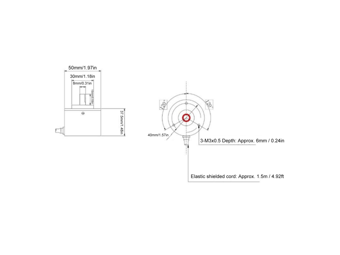 Encoder Rotativo Incremental 2 Fases 600p/r Ip50