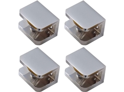 Linjou 4 Unidades Abrazadeiras De Vidro Sem Perforar, Suporte Para Vidro 10mm-12mm Prata