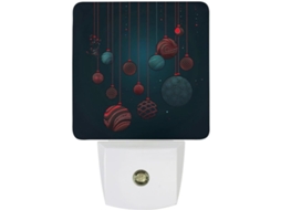 Luminária De Parede Com Estampa Natalina, Sensor De Luminosidade, Luz Led Branca Quente, Lâmpada De Baixo Consumo