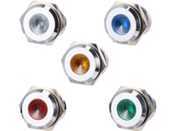 Kit Com 5-luzes Direcionais Metálicas Impermeáveis Cabilock De 16mm, Indicadores Led De 12v 24v Para Segurança