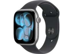 APPLE Watch Series 11 GPS 46 mm Cinzento Sideral Alumínio com Bracelete Desportiva Preta (Tamanho M/L)