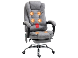 Cadeira Executiva com Massagem, Aquecimento, Microfibra Cinza VISTA SHOP