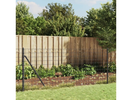 Cerca de Malha de Arame 1.1X25 M Aço Galvanizado Antracite VIDAXL