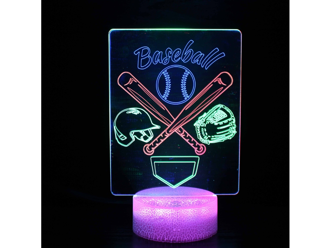 Luz da Noite de Beisebol, 16 Cores Que Mudam com Controle Remoto 3d Noturna Visual Estéreo DIGITALLAB