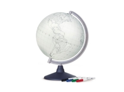 Globo terrestre interativo apagável Ø 30 cm - Branco para colorir Tecnodidattica