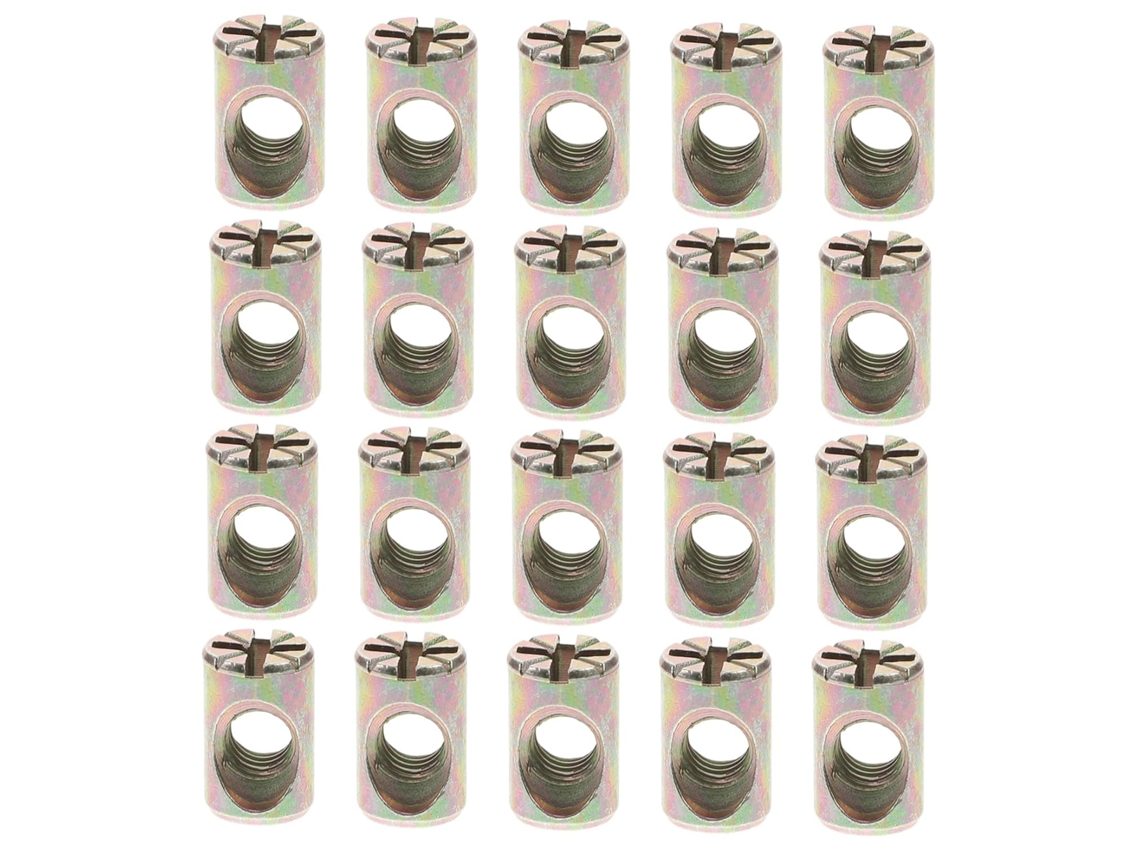 Kit De 20-porcas Fixação Para Móveis Alipis Com Fenda Camas E Cadeiras, Ideal Para Montagem De Móveis