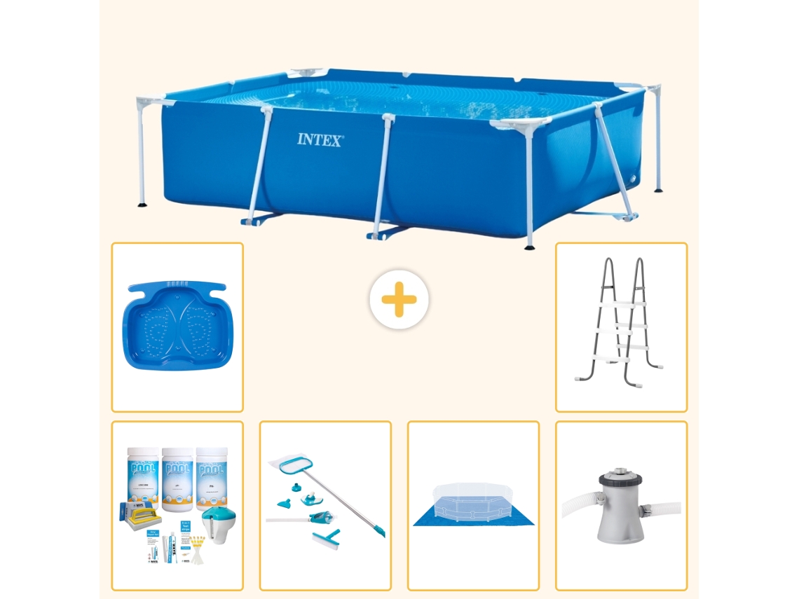 Intex Piscina Com Estrutura Retangular - 220x150x60 Cm - 7-peças S20822