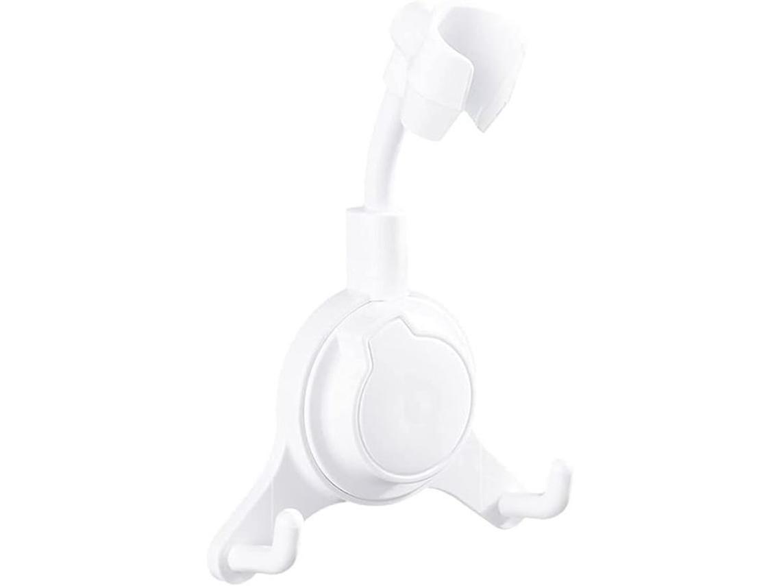 Soporte De Ducha Ajustable 360° Con Ventosa Sin Taladrar Para Pared De Baño De Plástico Abs Blanco