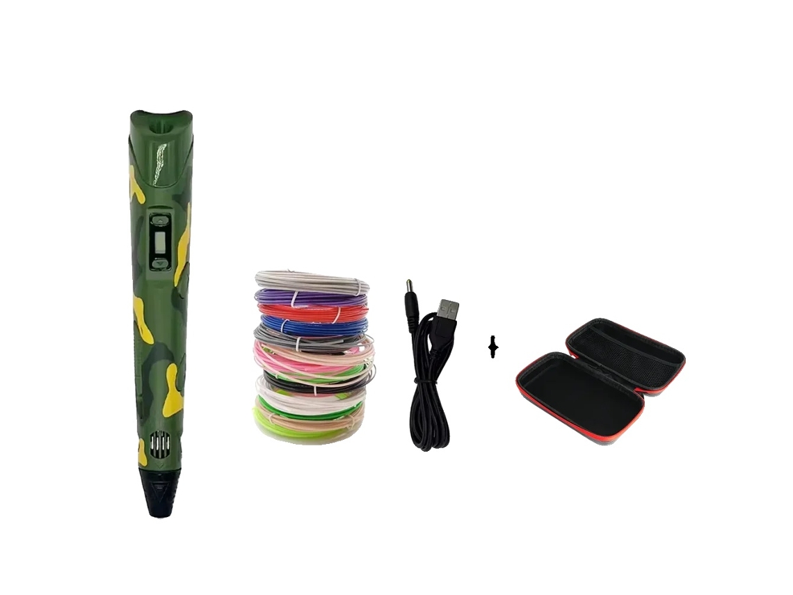 Caneta De Impressão 3d, Recarregável Por Usb, Velocidade Ajustável, Saco Pla Verde 9m, Filamento Pla-d, 9 Metro-d