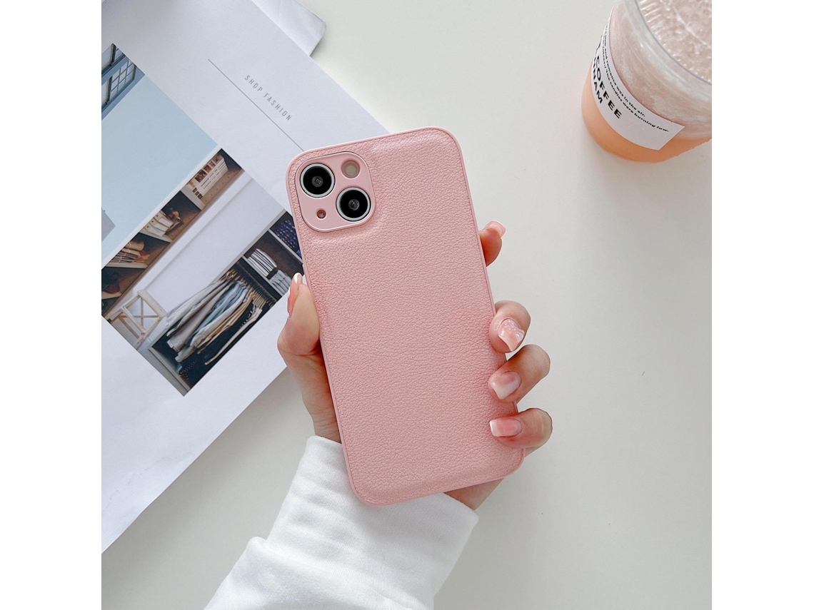 Capa Para Iphone 17 Rosa, Em Couro E Silicone, Com Proteção Total.