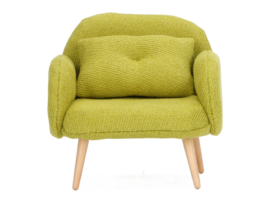 Sofá De Bonecas 1:12 Escala Design Simples Estilo Moderno Móvel Em Miniatura Para Casa De Bonecas Verde