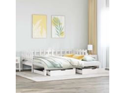 Vidaxl Sofá-cama Com Gavetão E Gavetas Sem Colchão 80x200 Cm Branco
