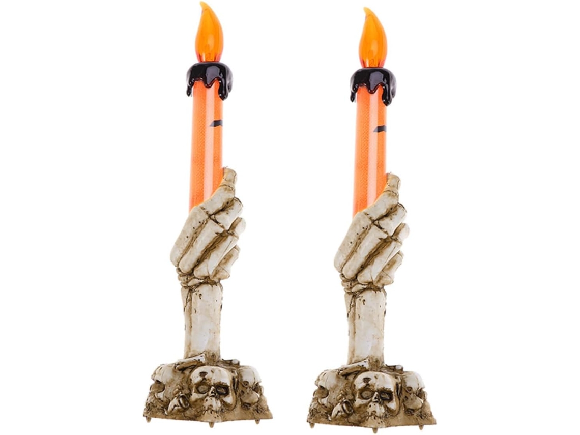 Lanterna De Abóbora Com Iluminação Led, Vela Led Sem Chama, Formato De Caveira, Ideal Para Decoração De Halloween E Festas Temáticas. Gokoco