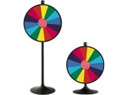 Roda Da Fortuna de 24 Roleta Jogo com Suporte Dupla Utilização Marcador e Borracha Quadro Branco Gigante Ajustável para Carnavais COSTWAY