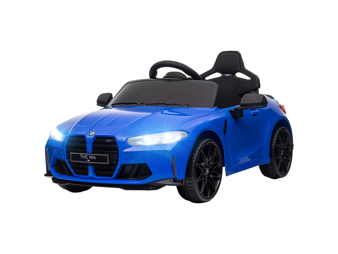 Carro BMW M4 12v infantil azul (controle remoto, faróis, música, 3,5 km/h) S/MARCA