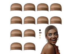Toucas para Perucas com Frente de Renda, Touca de Meia para Peruca Feminina, Touca Careca para Perucas, Pacote com 12 Unidades TAISHENGDA