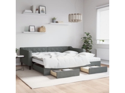 Vidaxl Sofá-cama C/ Gavetão/gavetas 100x200 Cm Tecido Cinzento-escuro