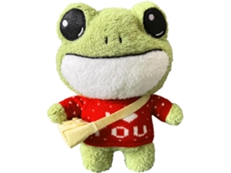 Sapo de Pelúcia de Pelúcia de Sapo de 11,8 Polegadas Pelúcia de Sapo Verde de Desenho Animado Macio e Fofo com Panos e Bolsa Sapo de Pelú JEDBESETZT