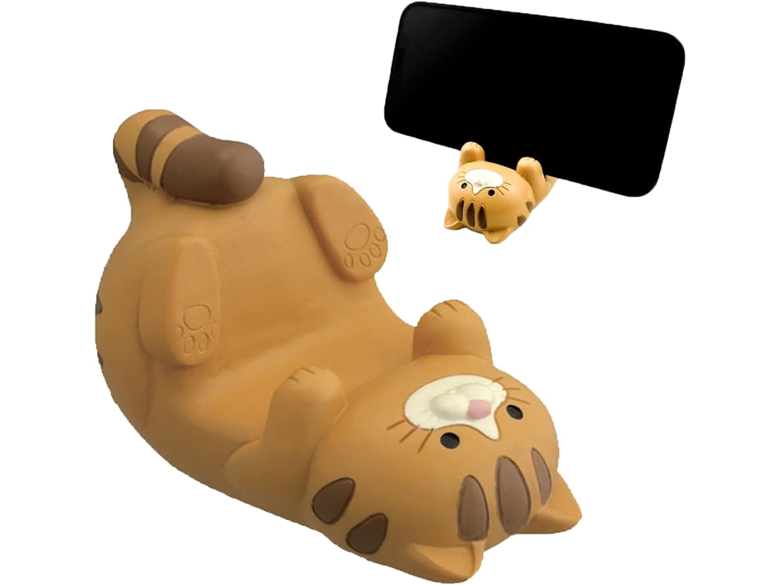 Suporte Universal Para Celular Com Formato De Gato Engraçado, Ideal Para Mesas.