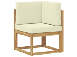 Sofá de Canto Outdoor Madeira Sólida de Acácia Branco MAISON EXCLUSIVE