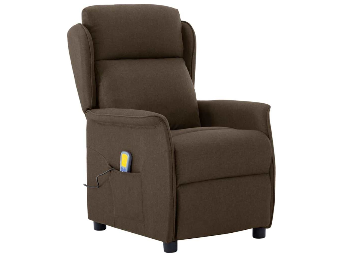 Vidaxl Cadeira De Massagem Castanho 93.5 X 67.5 X 101.5 Cm Tecido
