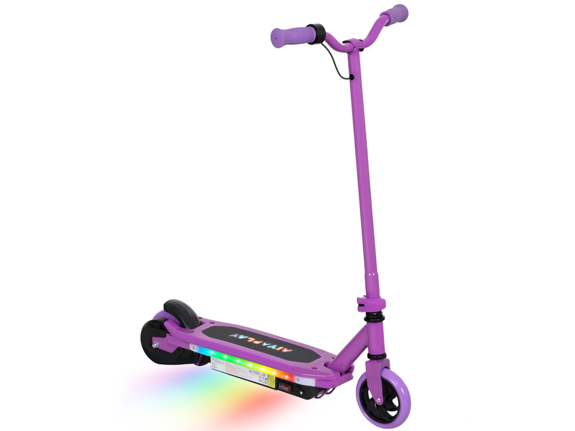 Patinete Elétrico Led 10km/h Freio Elétrico Roxo