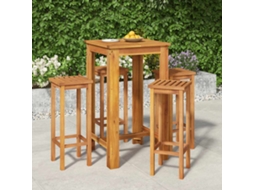 Vidaxl 5 Pcs Conjunto De Bar Para Jardim Madeira De Acácia Maciça