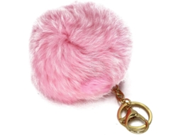 Chaveiro Com Pom Pom De Pêlo De Coelho Dourado Com Pelúcia Para Chaveiro De Carro Ou Decoração De Bolsa (preto)