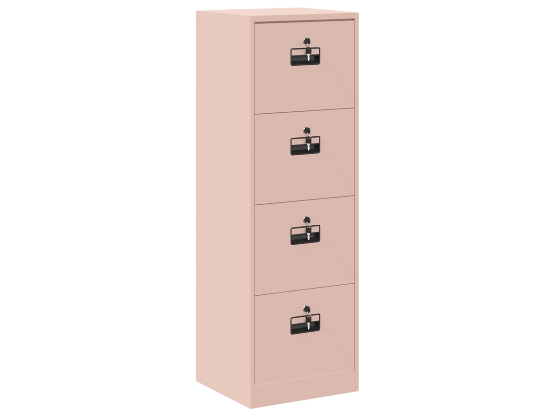 Armário de Arquivo Rosa 44x50x106,5 cm em Aço Laminado a Frio MAISON EXCLUSIVE