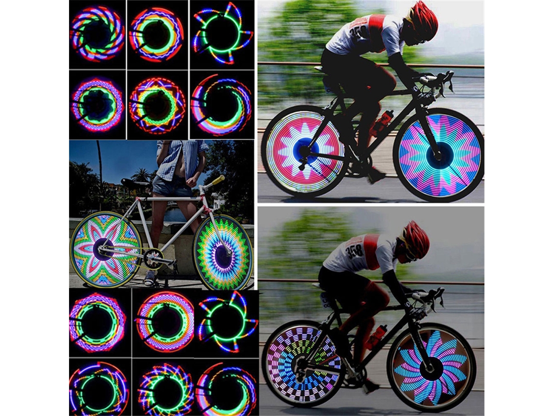 Luz De Bicicleta Com 32 Padrões Atraentes Display Duplo Luz De Raio Luz De Alerta Para Ciclismo