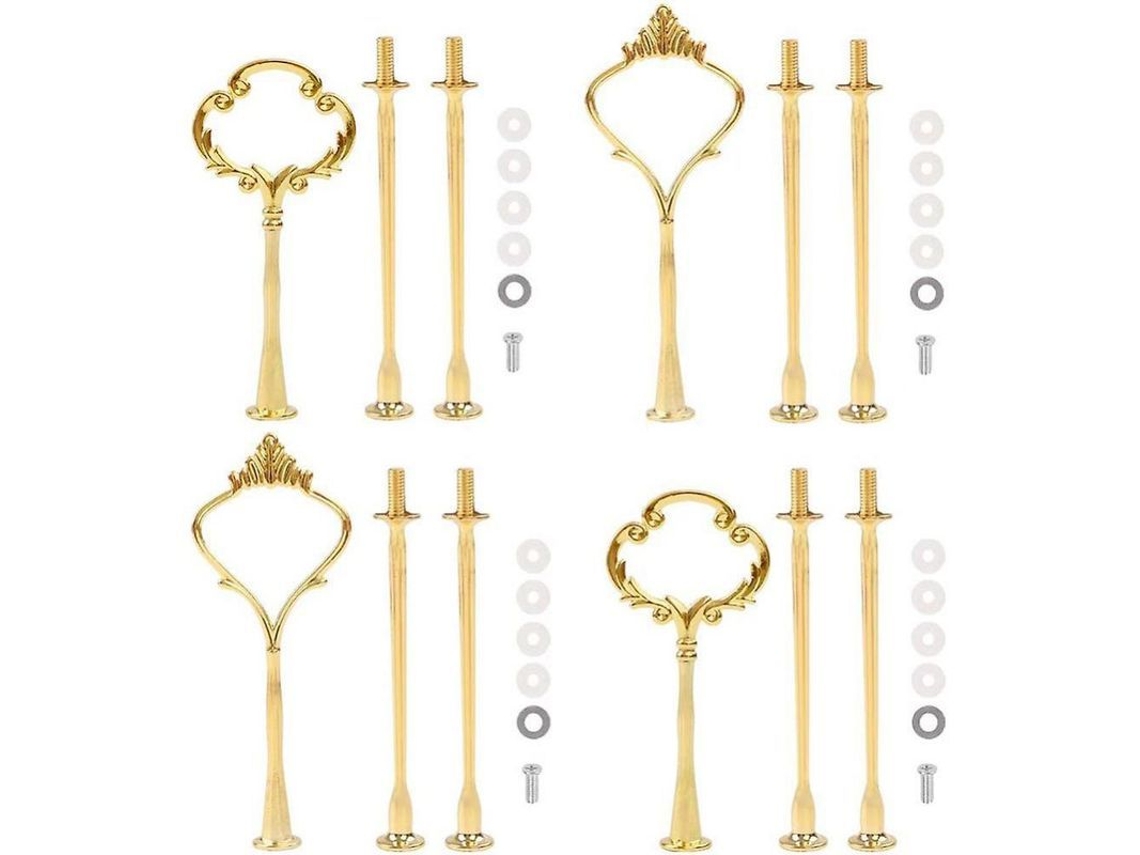 Omni-portavasos De Pastel De 3 Níveis Com Cabo, 2 Estilos, Material Liga De Zinco, Para Festas E Eventos Oro