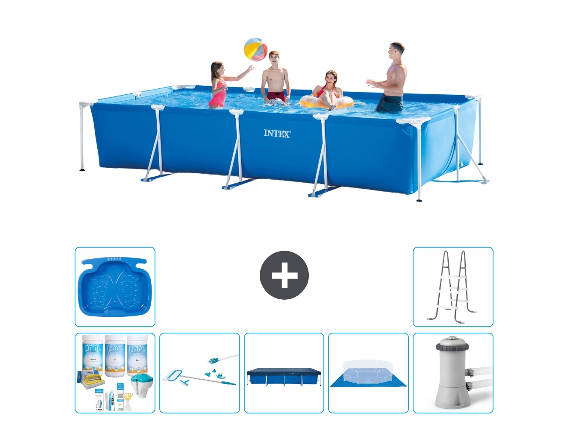 Intex Piscina Com Estrutura Retangular - 450x220x84 Cm - 8-peças S20070